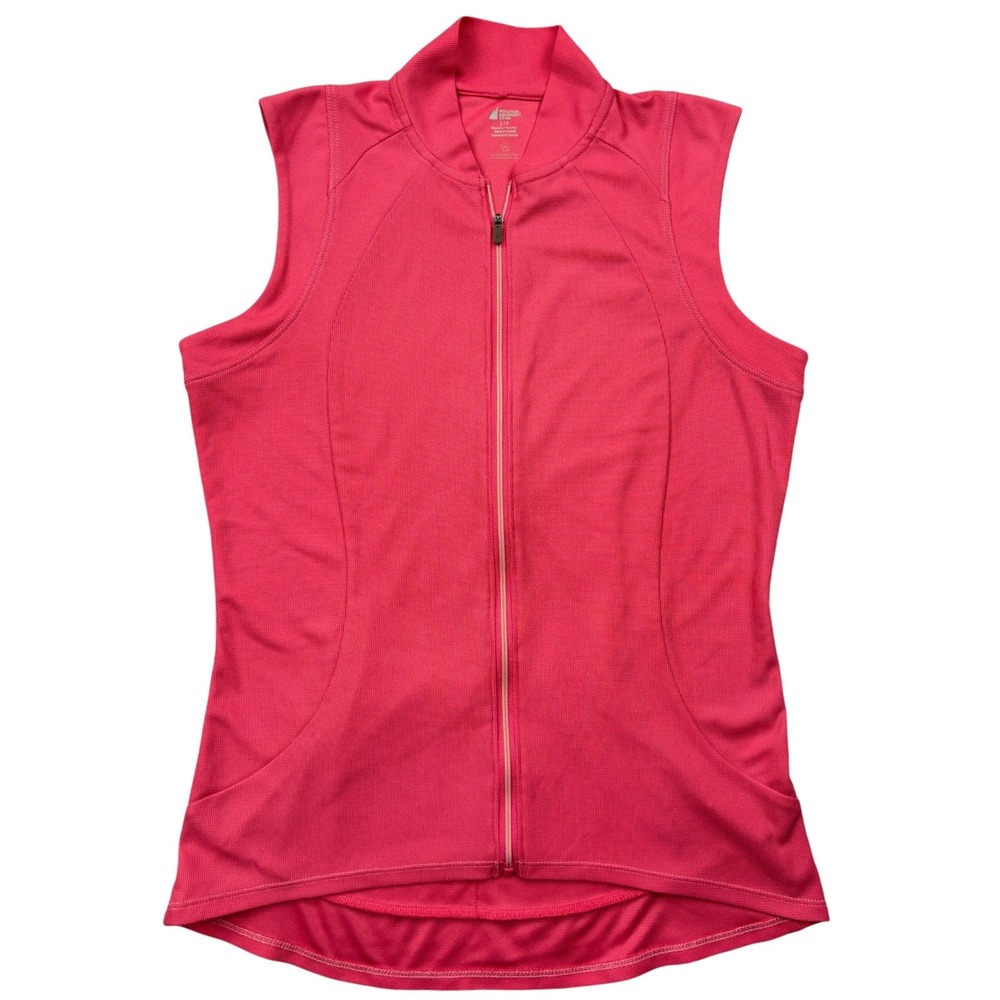 Mountain‎ Equipment Co-op Womens Cycling Jersey Pink Sleeveless MEC Full Zip